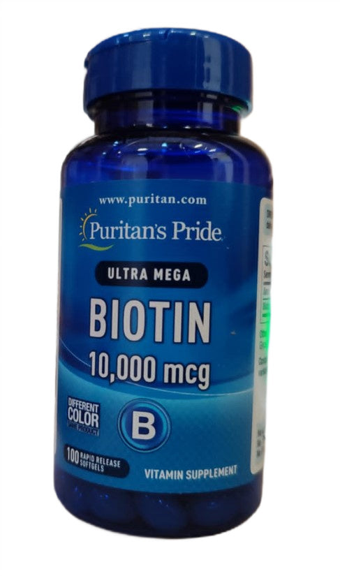 Biotin, 10000mcg - 100 softgels - Puritan's Pride - Vaistine1.lt - WestPharmacy.eu