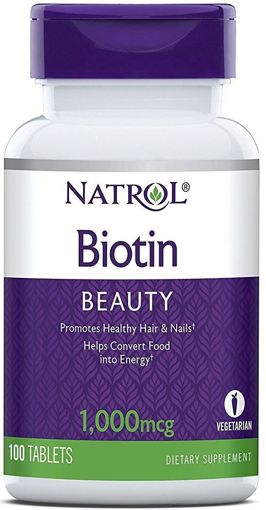 Biotin, 1000mcg - 100 tabs - Natrol - WestPharmacy.nl - Hair, Skin & Nails