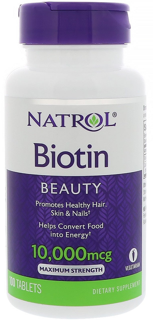 Biotin, 10000mcg - 100 tabs - Natrol - Vaistine1.lt - WestPharmacy.eu