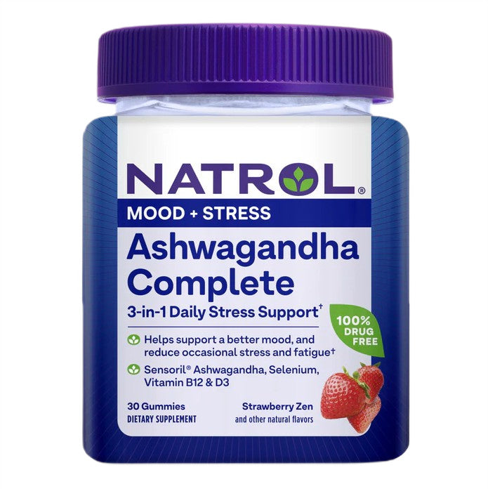 Ashwagandha Complete, Strawberry Zen - 30 gummies - Natrol - WestPharmacy.nl - Stress Support