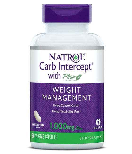 Carb Intercept with Phase 2 - 60 vcaps - Natrol - Vaistine1.lt - WestPharmacy.eu