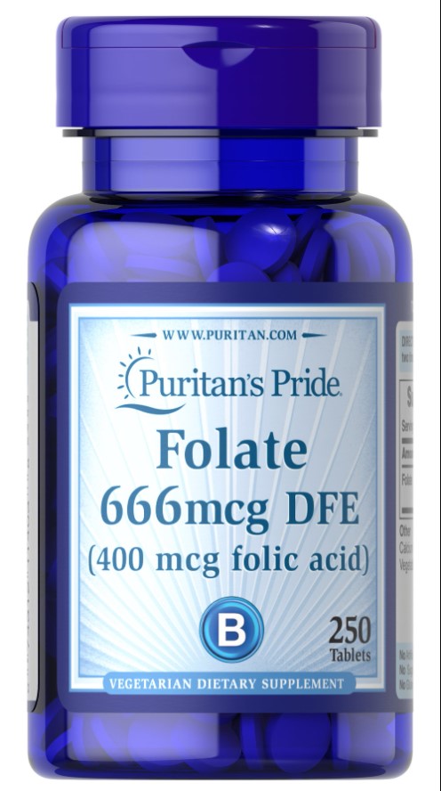Folate, 666mcg - 250 tablets - Puritan's Pride - WestPharmacy.nl - Minerals