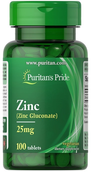 Zinc, 25mg - 100 tablets - Puritan's Pride - WestPharmacy.nl - Minerals