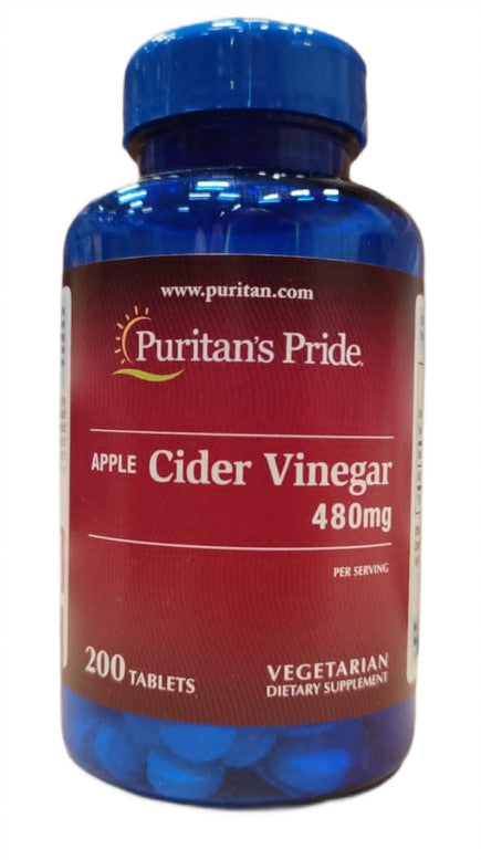 Apple Cider Vinegar, 480mg - 200 tabs - Puritan's Pride - Vaistine1.lt - WestPharmacy.eu
