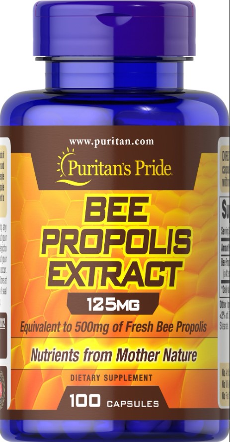 Bee Propolis Extract, 125mg - 100 caps - Puritan's Pride - WestPharmacy.nl - Immune Support