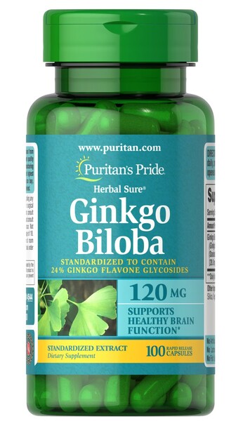 Ginkgo Biloba, 120mg - 100 caps - Puritan's Pride - WestPharmacy.nl - Cognitive Support