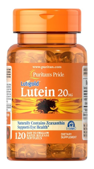 Lutein, 20mg - 120 softgels - Puritan's Pride - WestPharmacy.nl - Eye & Vision