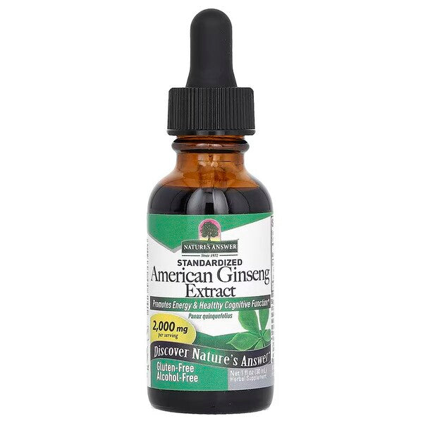 American Ginseng Extract, 2000mg - 30 ml. - Nature's Answer - WestPharmacy.nl - Energy