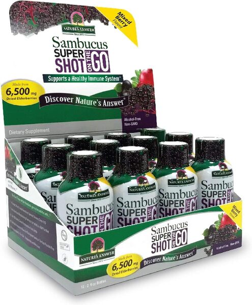 Sambucus Super Shot On The Go, Mixed Berry - 12 x 60 ml. - Nature's Answer - WestPharmacy.nl - Immune Support