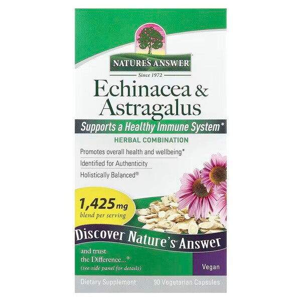Echinacea & Astragalus, 1425mg - 90 vcaps - Nature's Answer - WestPharmacy.nl - Immune Support