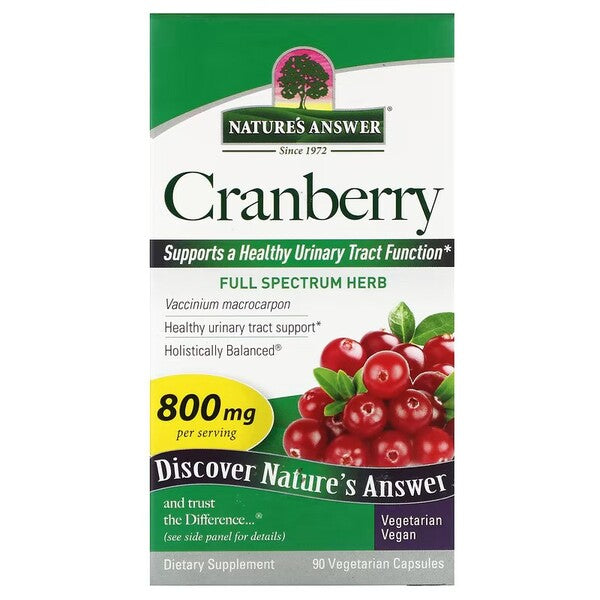 Cranberry, 800mg - 90 vcaps - Nature's Answer - WestPharmacy.nl - Urinary Tract Health