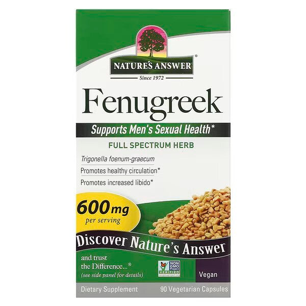Fenugreek, 600mg - 90 vcaps - Nature's Answer - WestPharmacy.nl - Sexual Health