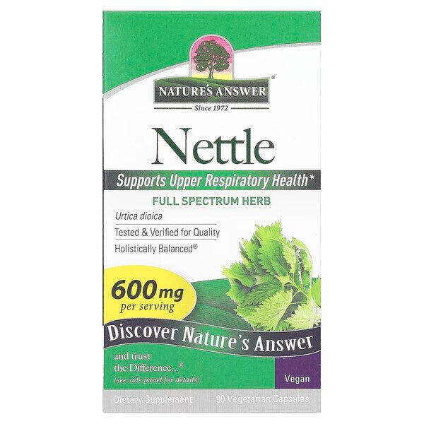 Nettle, 600mg - 90 vcaps - Nature's Answer - WestPharmacy.nl - Respiratory Health