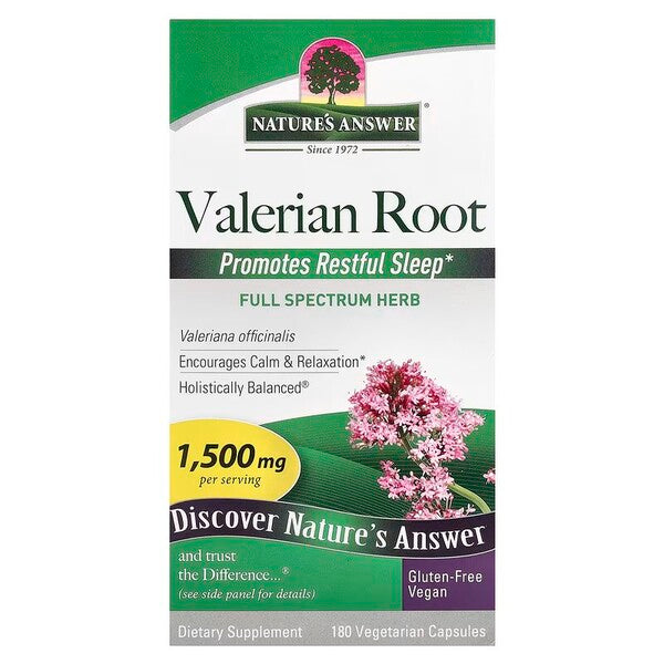 Valerian Root, 1500mg - 180 vcaps - Nature's Answer - WestPharmacy.nl - Stress Support