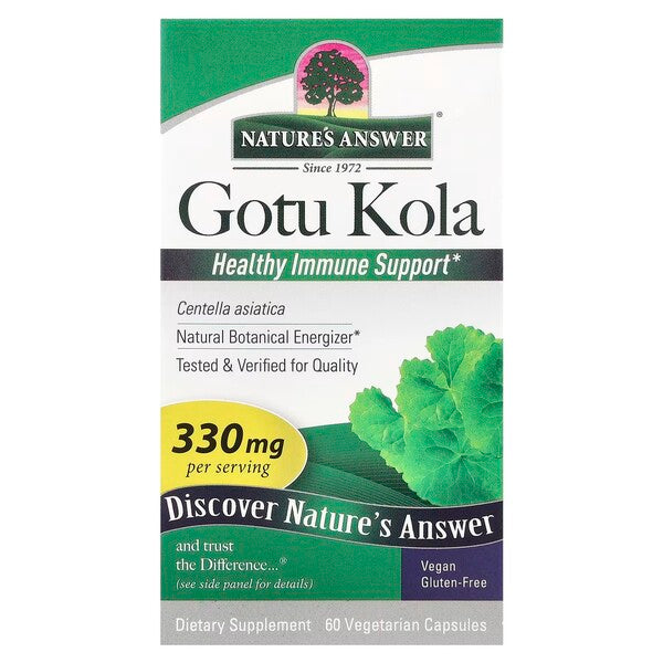 Gotu Kola, 330mg - 60 vcaps - Nature's Answer - WestPharmacy.nl - Immune Support