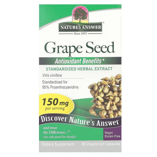 Grape Seed, 150mg - 60 vcaps - Nature's Answer - Vaistine1.lt - WestPharmacy.eu