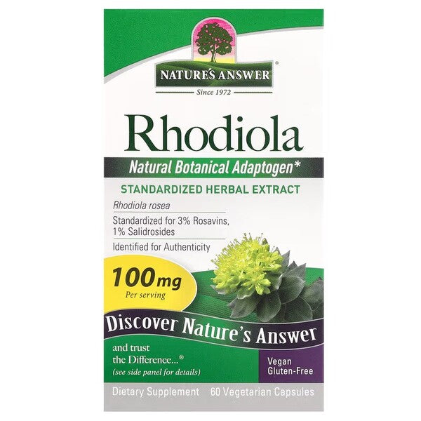 Rhodiola Root, 100mg - 60 vcaps - Nature's Answer - WestPharmacy.nl - Stress Support