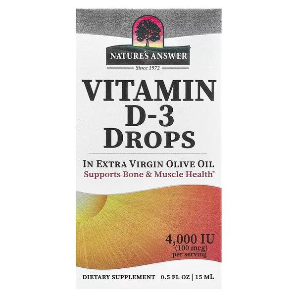 Vitamin D-3 Drops, 4000IU - 15 ml. - Nature's Answer - Vaistine1.lt - WestPharmacy.eu