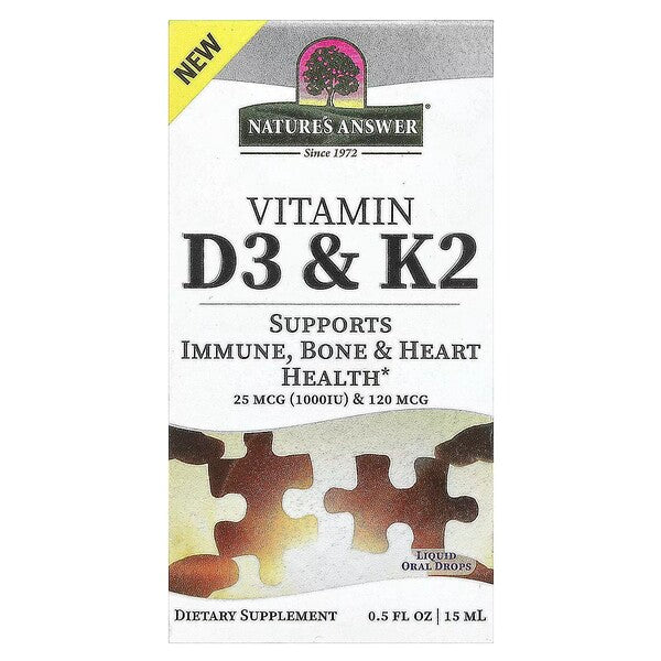 Vitamin D3 & K2 - 15 ml. - Nature's Answer - WestPharmacy.nl - Vitamins