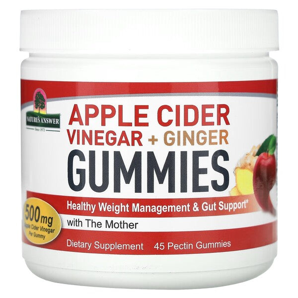 Apple Cider Vinegar + Ginger Gummies - 45 pectin gummies - Nature's Answer - Vaistine1.lt - WestPharmacy.eu
