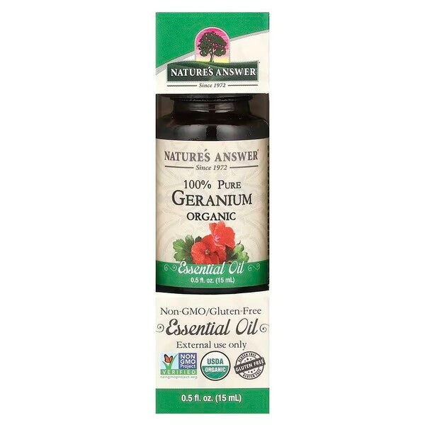 100% Pure Geranium Essential Oil - 15 ml. - Nature's Answer - WestPharmacy.nl - Aromatherapy and essential oils