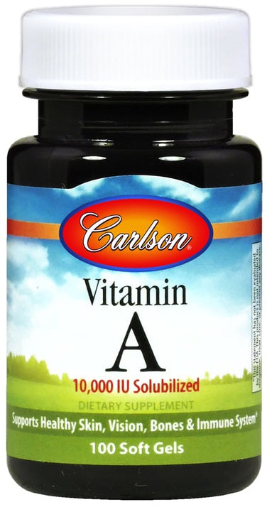 Vitamin A Solubilized, 10 000 IU - 100 softgels - Carlson Labs - WestPharmacy.nl - Vitamins
