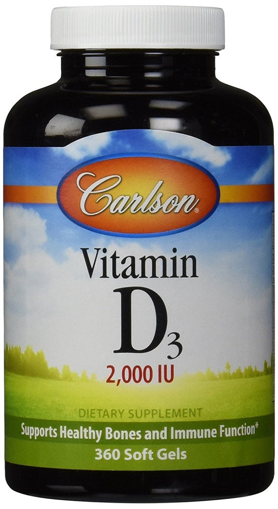 Vitamin D3, 2000 IU - 360 softgels - Carlson Labs - WestPharmacy.nl - Vitamins