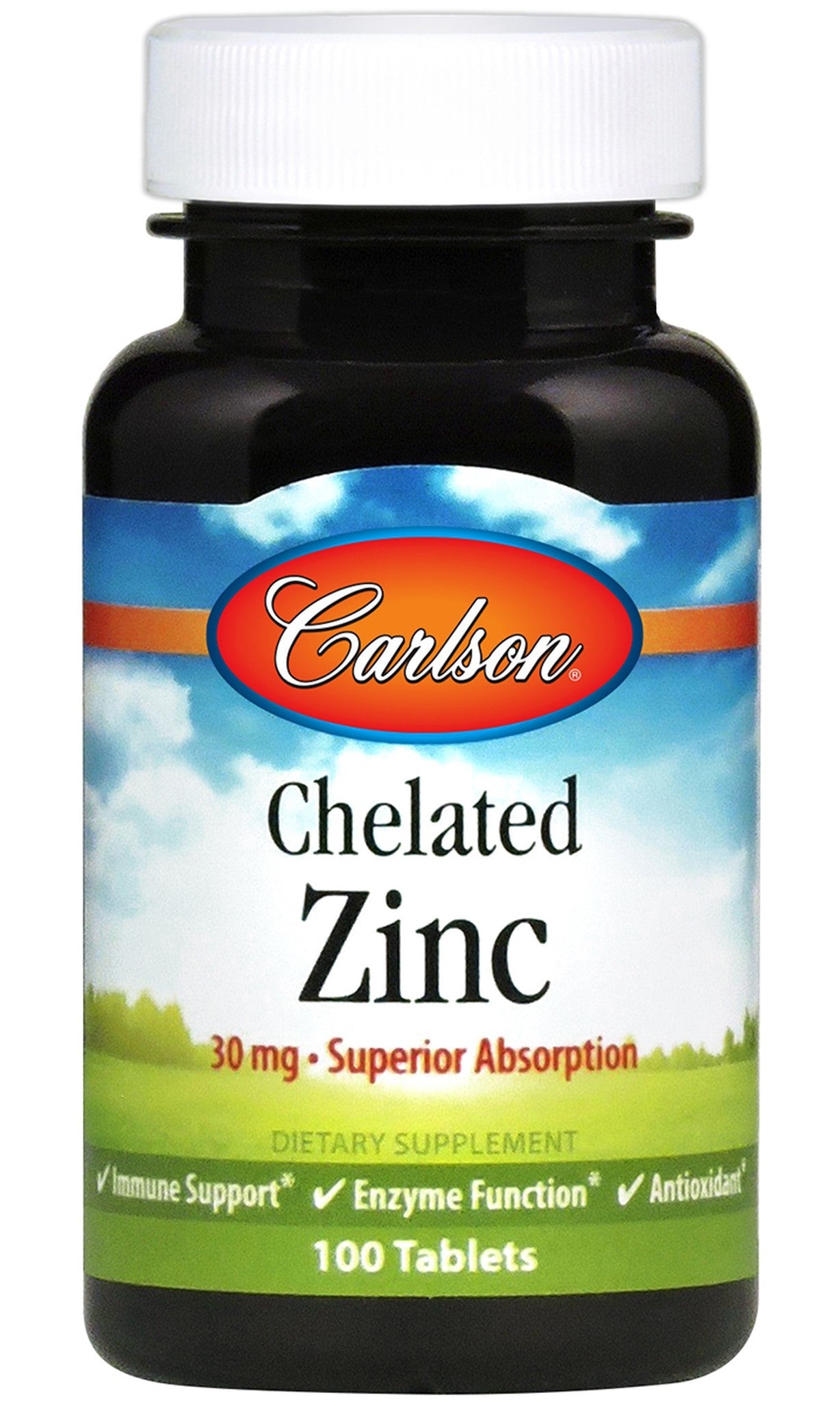 Chelated Zinc, 30mg - 100 tablets - Carlson Labs - Vaistine1.lt - WestPharmacy.eu