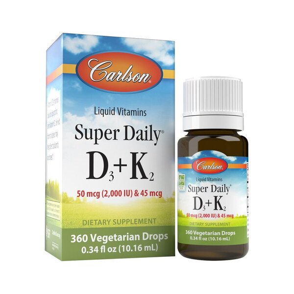 Super Daily D3 + K2, 2000 IU - 10 ml. - Carlson Labs - WestPharmacy.nl - Vitamins