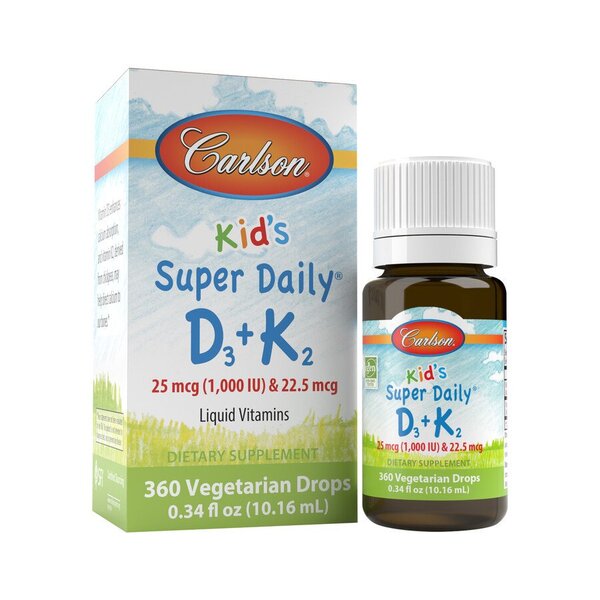 Kid's Super Daily D3 + K2 - 10 ml. - Carlson Labs - WestPharmacy.nl - Vitamins