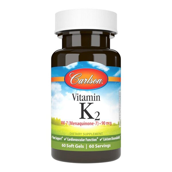 Vitamin K2 MK-7, 90mcg - 60 softgels - Carlson Labs - Vaistine1.lt - WestPharmacy.eu
