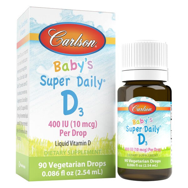 Baby's Super Daily D3, 400 IU - 2.54 ml. - Carlson Labs - WestPharmacy.nl - Vitamins