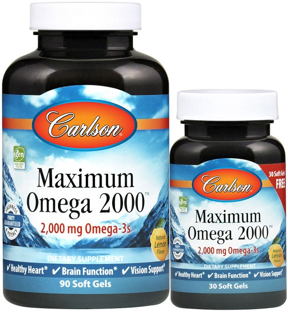 Maximum Omega 2000 - 90 + 30 softgels - Carlson Labs - WestPharmacy.nl - Fish Oil