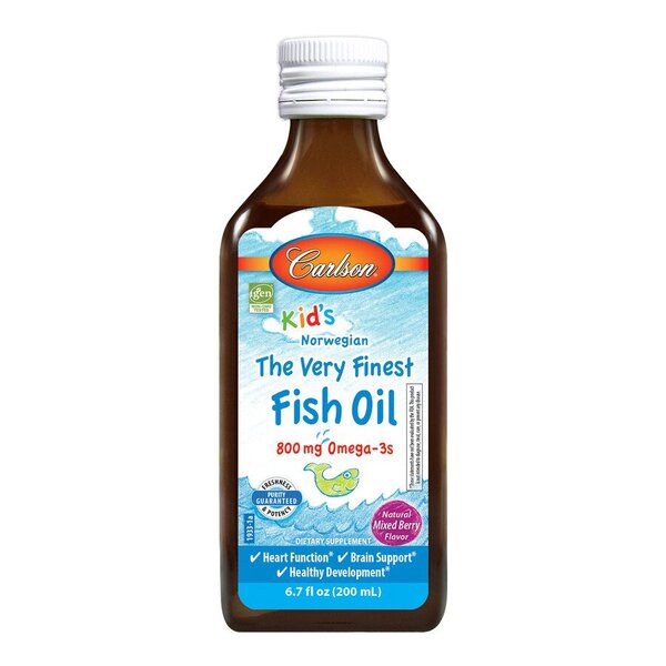 Kid's The Very Finest Fish Oil, 800mg Natural Mixed Berry - 200 ml. - Carlson Labs - Vaistine1.lt - WestPharmacy.eu