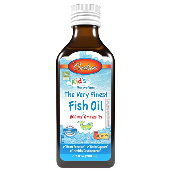 Kid's The Very Finest Fish Oil, 800mg Just Peachie - 200 ml. - Carlson Labs - WestPharmacy.nl - Fish Oil
