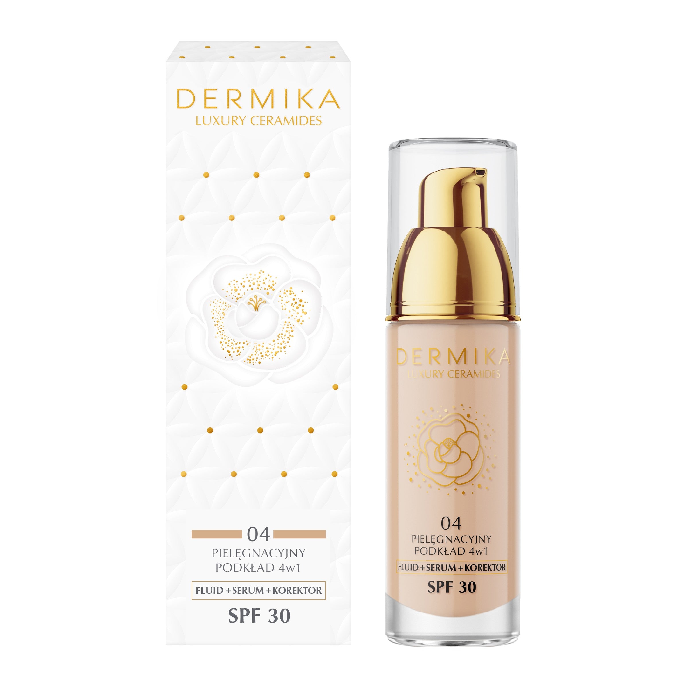 DERMIKA Luxury Ceramides 4-in-1 Care Foundation SPF30 atspalvis 04 30 ml | Vaistine1.lt | WestPharmacy.eu