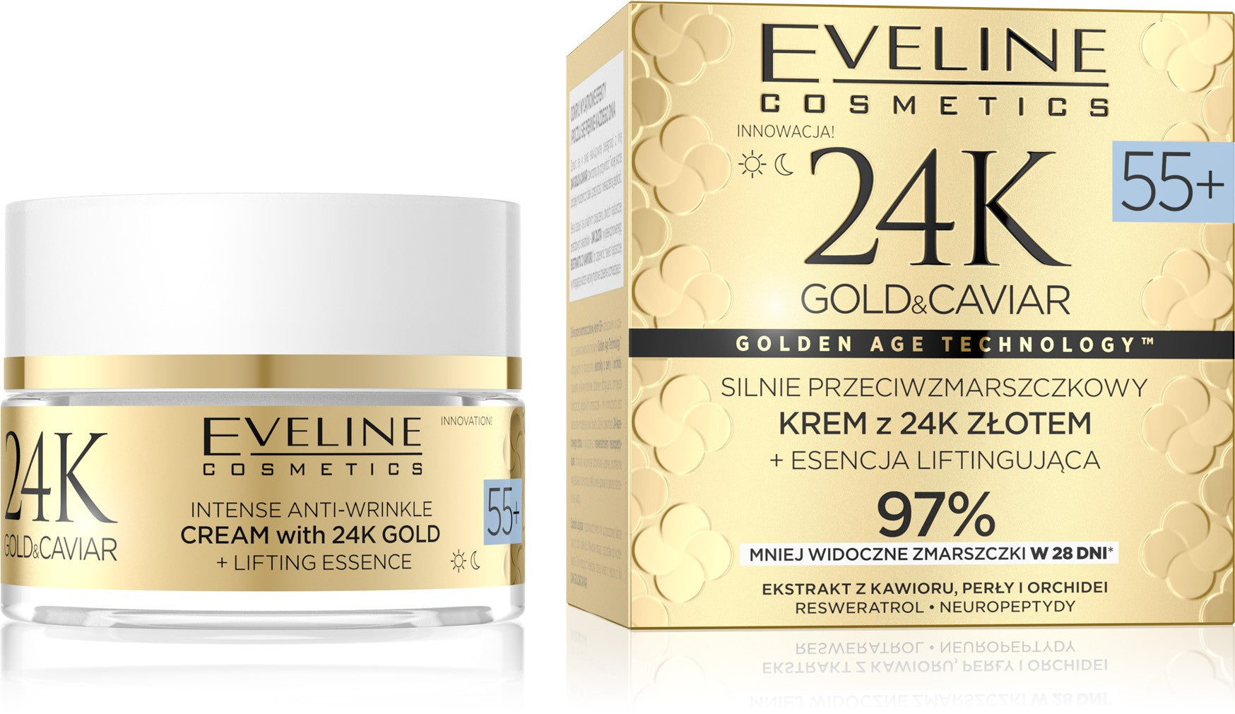 EVELINE 24K Gold&Caviar; Stiprus raukšlių kremas 55+ 50 ml | Vaistine1.lt | WestPharmacy.eu