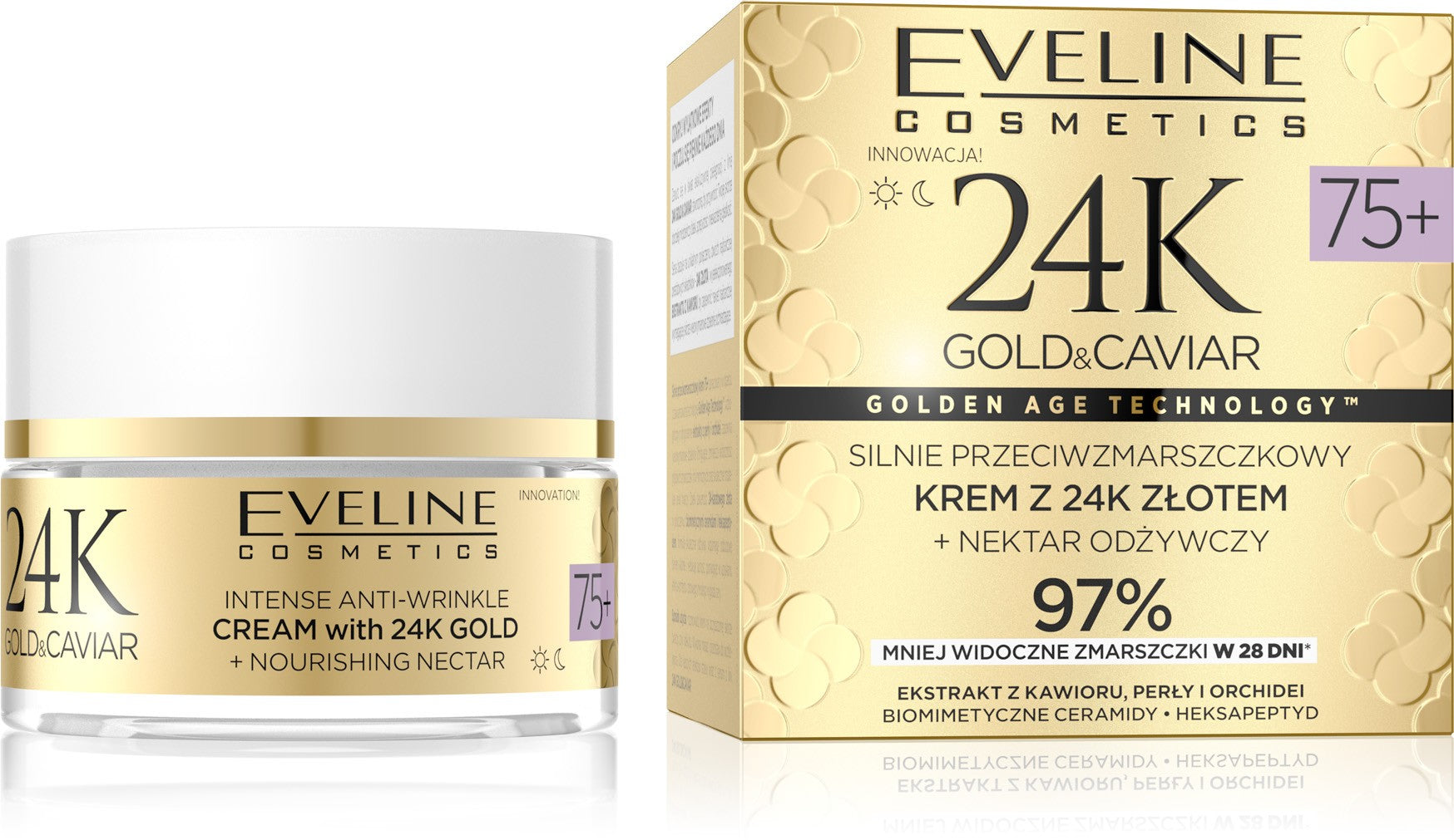 EVELINE 24K Gold&Caviar; Stiprus raukšlių kreminis kremas 75+ 50 ml | Vaistine1.lt | WestPharmacy.eu