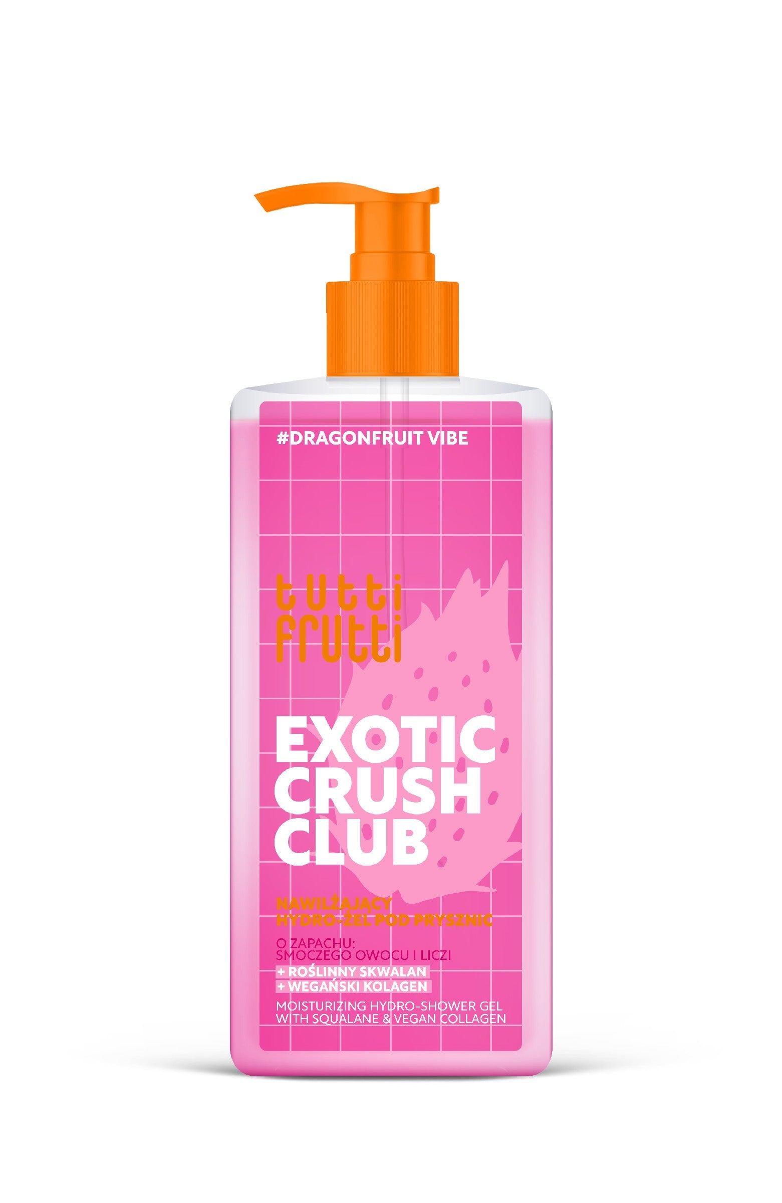 TUTTI FRUTTI #DragonfruitVibe Drėkinantis hidrogelinis dušo gelis Drakonvaisis + skvalanas + kolagenas 400 ml | Vaistine1.lt | WestPharmacy.eu