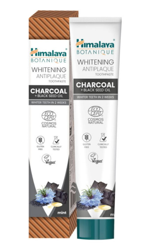Whitening Antiplaque Toothpaste Charcoal + Black Seed Oil, Mint - 75ml. - Himalaya - Vaistine1.lt - WestPharmacy.eu