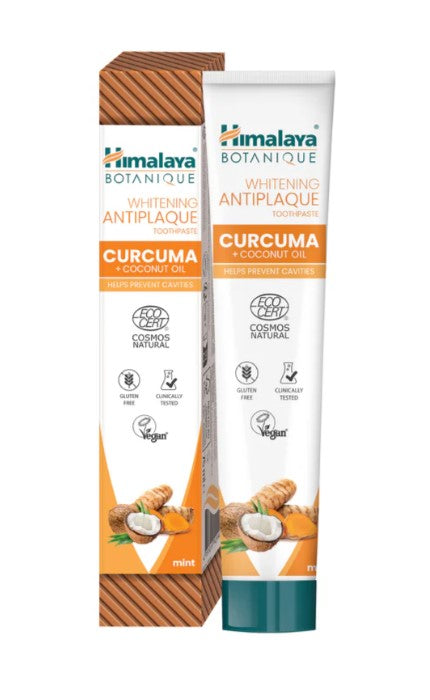 Whitening Antiplaque Toothpaste Curcuma + Coconut Oil, Mint - 75ml. - Himalaya | WestPharmacy.nl - Toothpaste