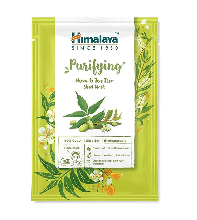 Purifying Neem & Tea Tree Sheet Mask - 30 ml - Himalaya | WestPharmacy.nl - Face mask