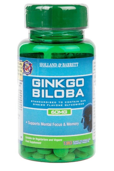 Ginkgo Biloba, 60mg - 120 tabs - Holland & Barrett | WestPharmacy.nl - Cognitive Support