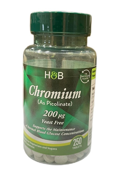 Chromium Picolinate, 200mcg - 250 tabs - Holland & Barrett | WestPharmacy.nl - Minerals