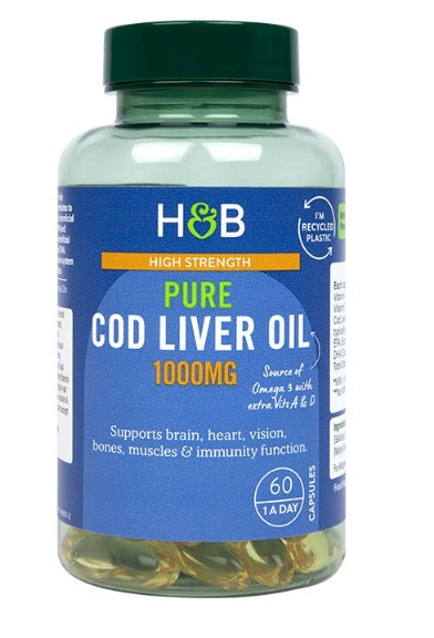 High Strength Pure Cod Liver Oil, 1000mg - 60 caps - Holland & Barrett | Vaistine1.lt | WestPharmacy.eu