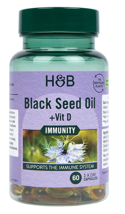 Black Seed Oil + Vit D - 60 caps - Holland & Barrett | WestPharmacy.nl - Immune Support