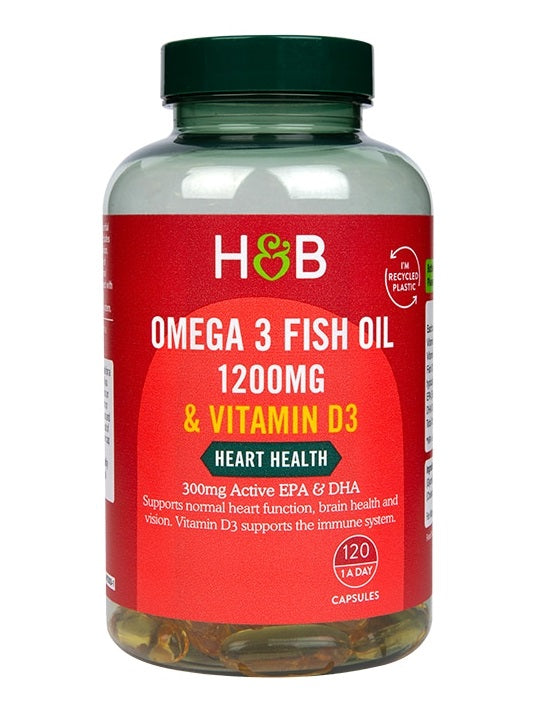 Omega 3 Fish Oil 1200mg & Vitamin D3 - 120 caps - Holland & Barrett | Vaistine1.lt | WestPharmacy.eu