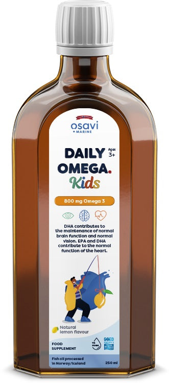 Daily Omega Kids, 800mg Omega 3 (Natural Lemon) - 250 ml - Osavi | WestPharmacy.nl - Fish Oil