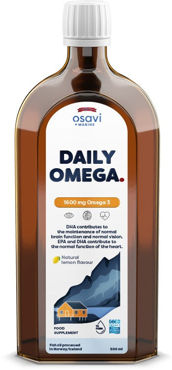 Daily Omega, 1600mg Omega 3 (Natural Lemon) - 500 ml - Osavi | WestPharmacy.nl - Fish Oil