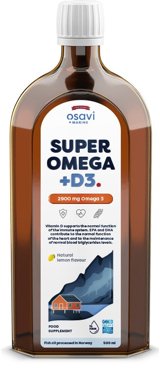 Super Omega + D3, 2900mg Omega 3 (Lemon) - 500 ml - Osavi | WestPharmacy.nl - Fish Oil